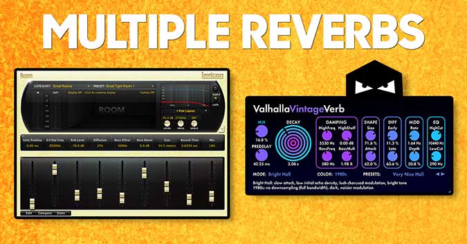 Using multiple reverbs