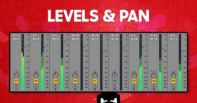 Mixing techniques using levels and pan controls